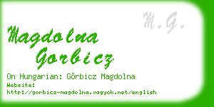 magdolna gorbicz business card